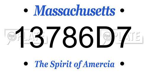 13786D7 Massachusetts License Plate