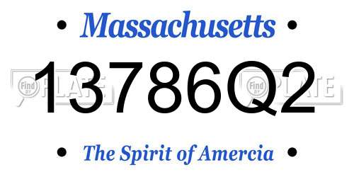 13786Q2 Massachusetts License Plate