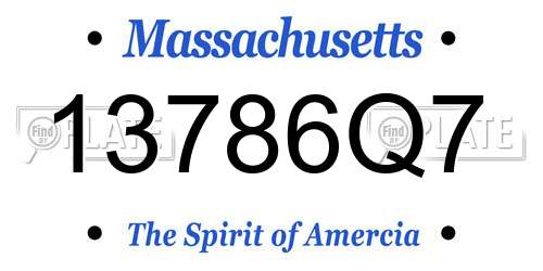 13786Q7 Massachusetts License Plate