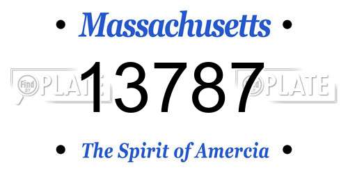 13787 Massachusetts License Plate