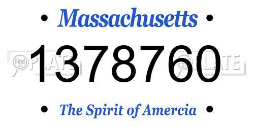 1378760 Massachusetts License Plate