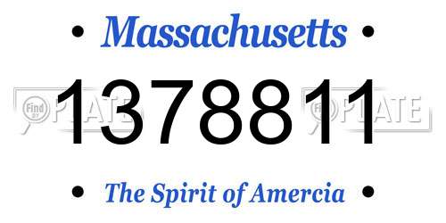 1378811 Massachusetts License Plate