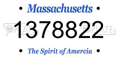 1378822 Massachusetts License Plate