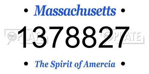 1378827 Massachusetts License Plate