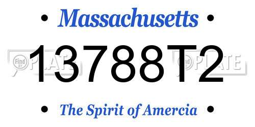 13788T2 Massachusetts License Plate