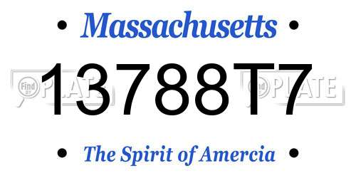 13788T7 Massachusetts License Plate