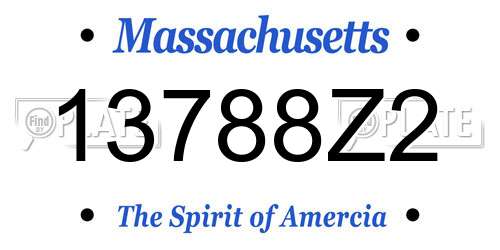 13788Z2 Massachusetts License Plate