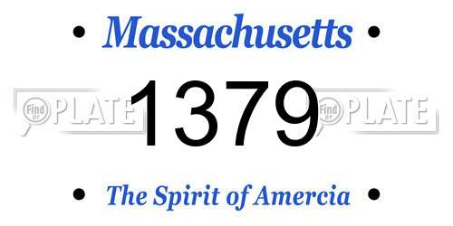 1379 Massachusetts License Plate