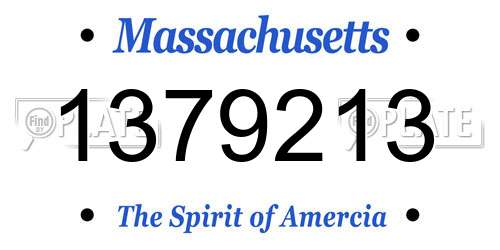 1379213 Massachusetts License Plate