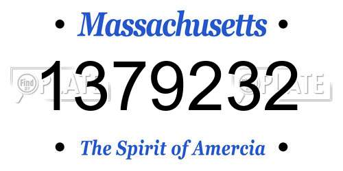 1379232 Massachusetts License Plate