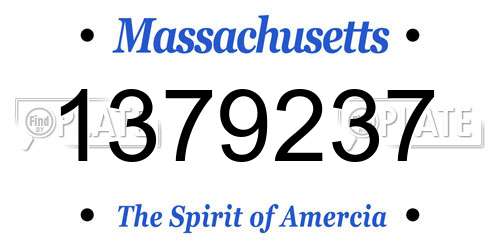 1379237 Massachusetts License Plate