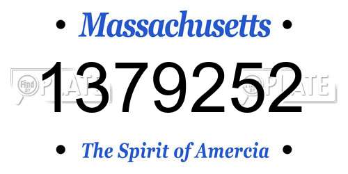 1379252 Massachusetts License Plate