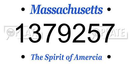 1379257 Massachusetts License Plate