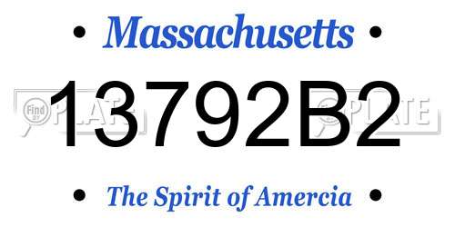 13792B2 Massachusetts License Plate