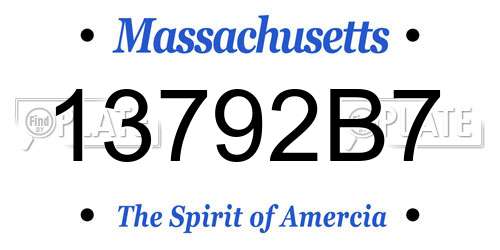 13792B7 Massachusetts License Plate