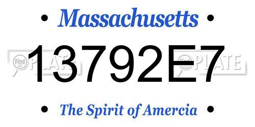 13792E7 Massachusetts License Plate