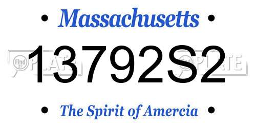 13792S2 Massachusetts License Plate