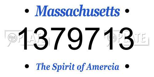 1379713 Massachusetts License Plate