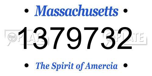 1379732 Massachusetts License Plate