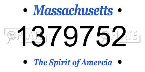 1379752 Massachusetts License Plate