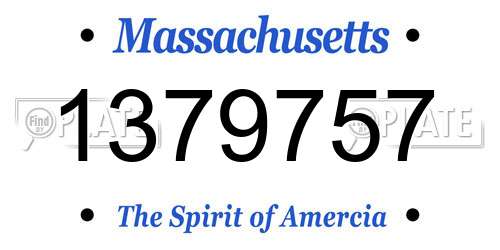 1379757 Massachusetts License Plate