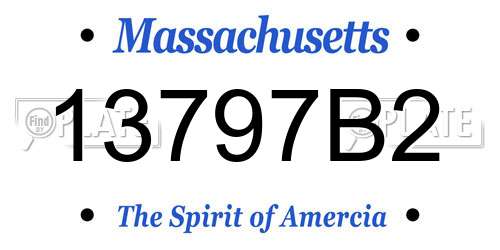 13797B2 Massachusetts License Plate