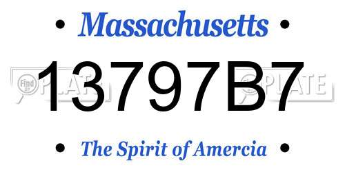 13797B7 Massachusetts License Plate