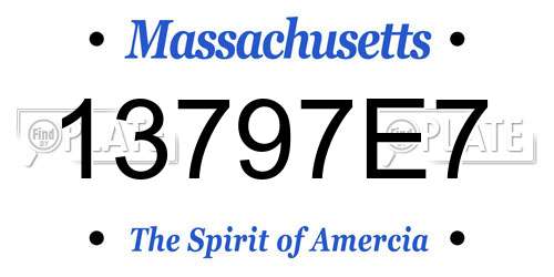 13797E7 Massachusetts License Plate