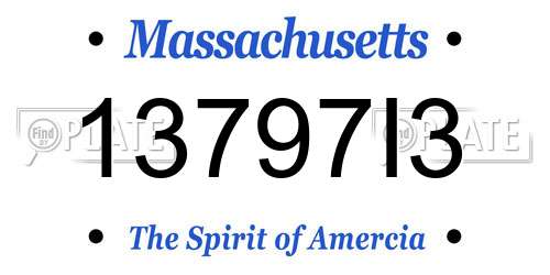 13797I3 Massachusetts License Plate
