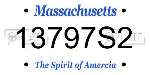 13797S2 Massachusetts License Plate