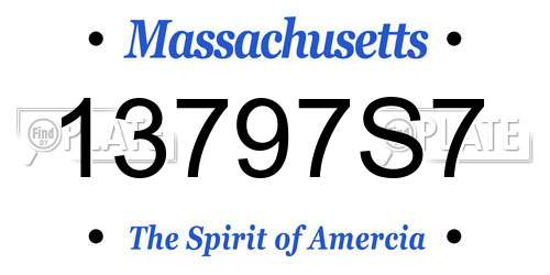 13797S7 Massachusetts License Plate