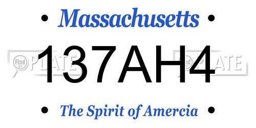 137AH4 Massachusetts License Plate