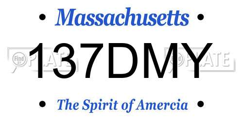 137DMY Massachusetts License Plate