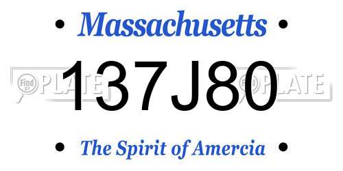 137J80 Massachusetts License Plate