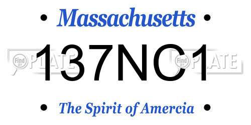 137NC1 Massachusetts License Plate