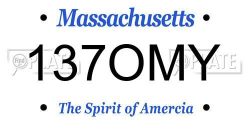 137OMY Massachusetts License Plate
