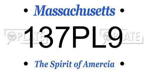 137PL9 Massachusetts License Plate
