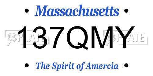 137QMY Massachusetts License Plate