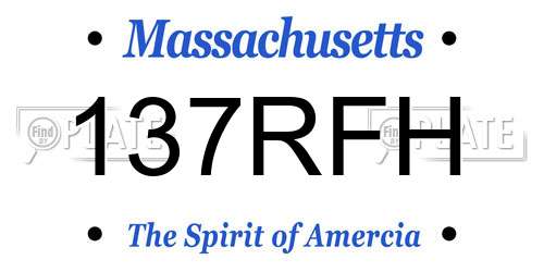137RFH Massachusetts License Plate
