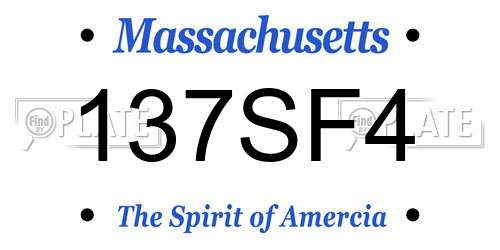 137SF4 Massachusetts License Plate