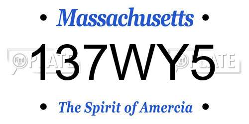 137WY5 Massachusetts License Plate