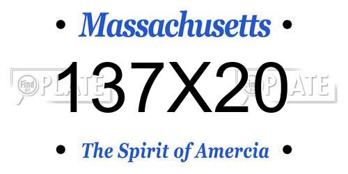 137X20 Massachusetts License Plate