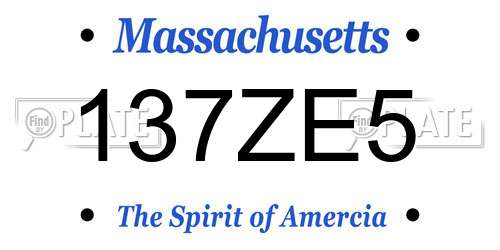 137ZE5 Massachusetts License Plate
