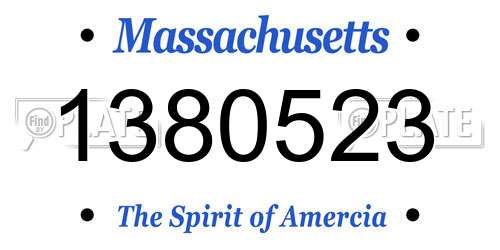 1380523 Massachusetts License Plate