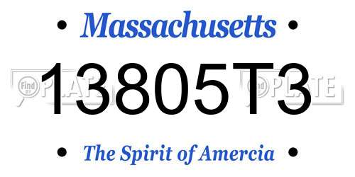 13805T3 Massachusetts License Plate