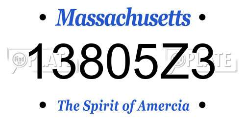 13805Z3 Massachusetts License Plate