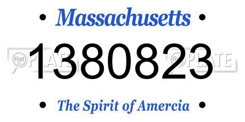 1380823 Massachusetts License Plate