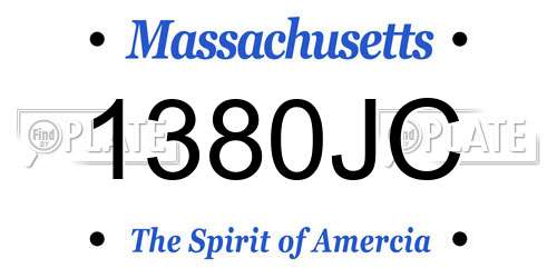 1380JC Massachusetts License Plate
