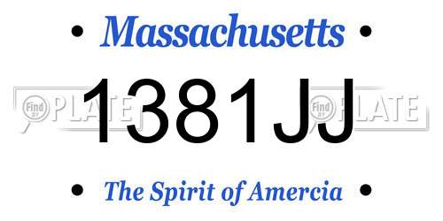 1381JJ Massachusetts License Plate