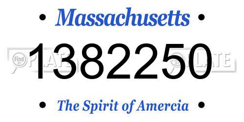 1382250 Massachusetts License Plate